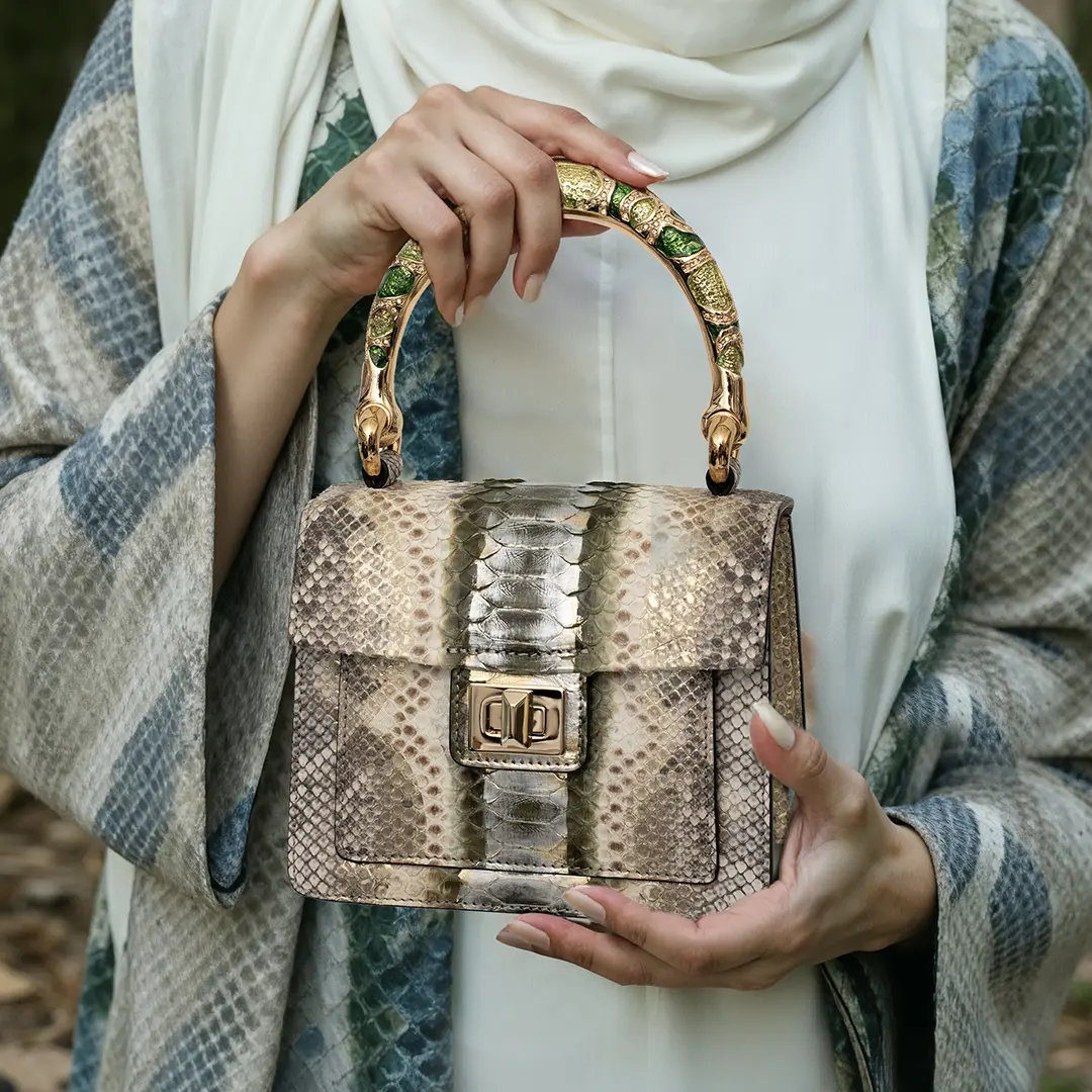 Chic Premium Genuine Python Leather Handbag